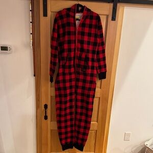 Tipsy Elves Red and Black Plaid Onesie